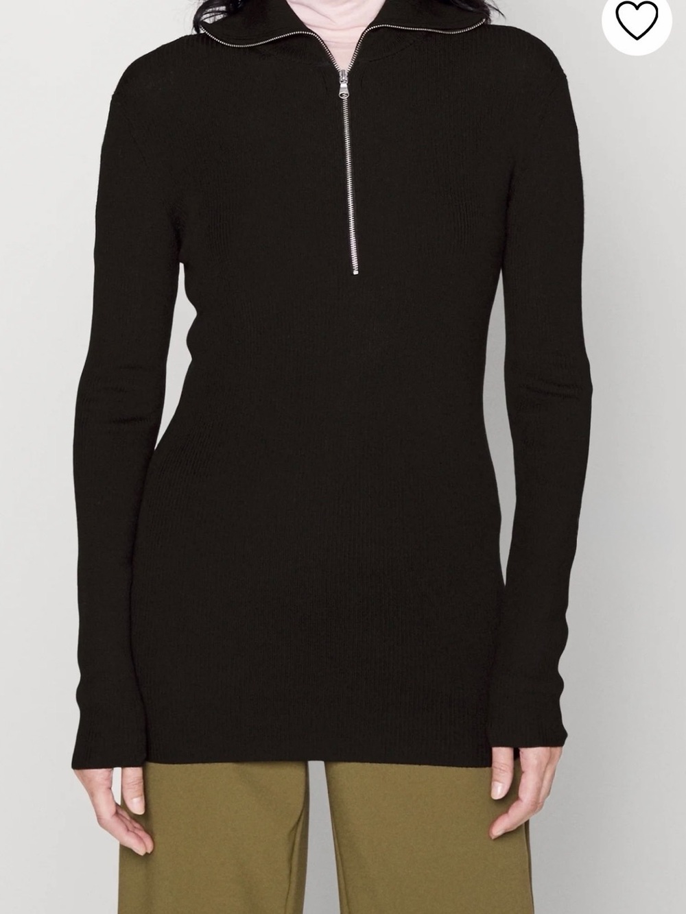 Arket Black Half-Zip Long Sleeve Women's Jumper